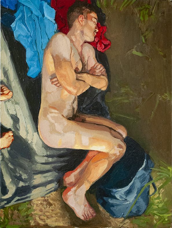 Sleeping Bather, 2020 oil on prepared masonite, 40 x 30 cm